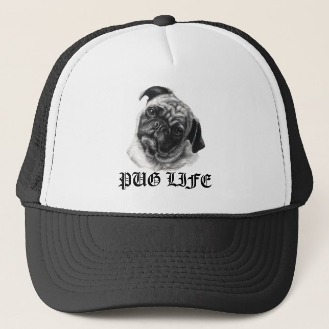 Pug Life Trucker Hat by nicola (Front)