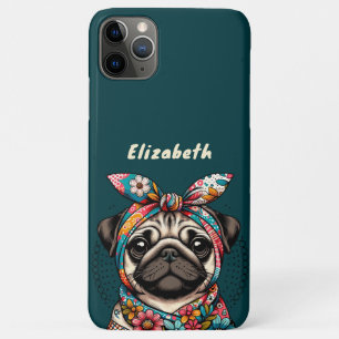 Pug Love Colorful Bandana Theme Animal Lover Gift iPhone 11 Pro Max Case