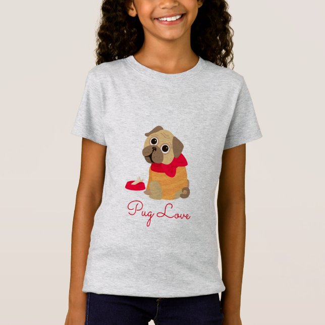 Pug Love cute pug dog animal lover T-Shirt (Front)