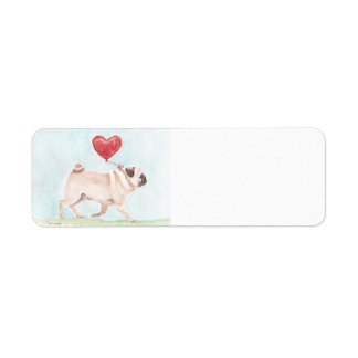 Pug Love Dog Art Return Address Labels