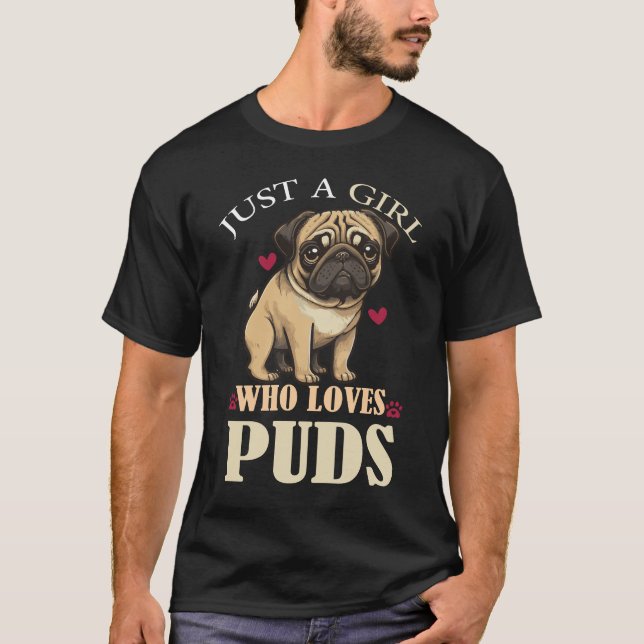 Pug Love Girl T-Shirt (Front)