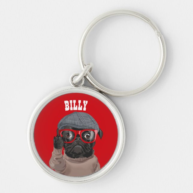Pug Love Keychain (Front)