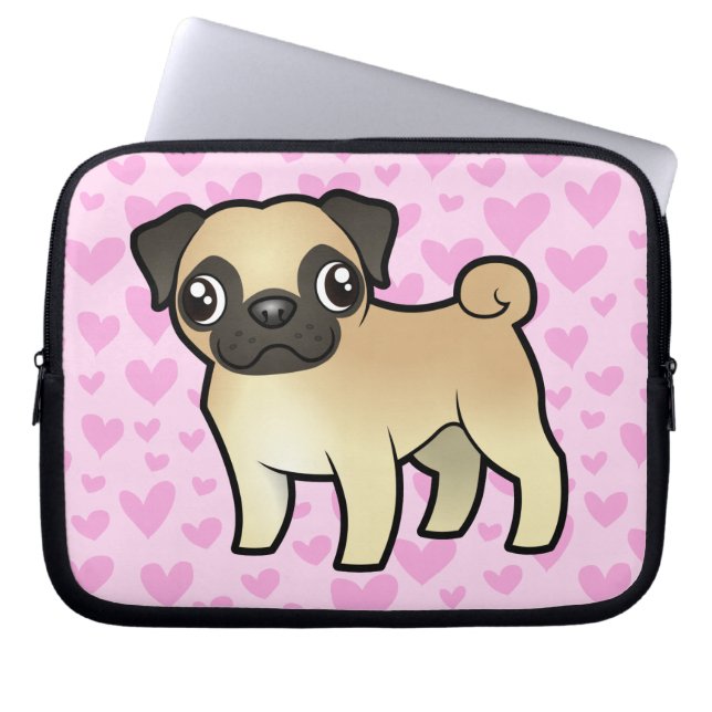 Pug Love Laptop Sleeve (Front)