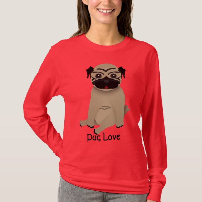 Pug Love long sleeve t-shirt (Front)