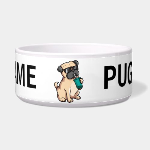 Pug Love Puppy Dog Owners Cute Dog Bowl