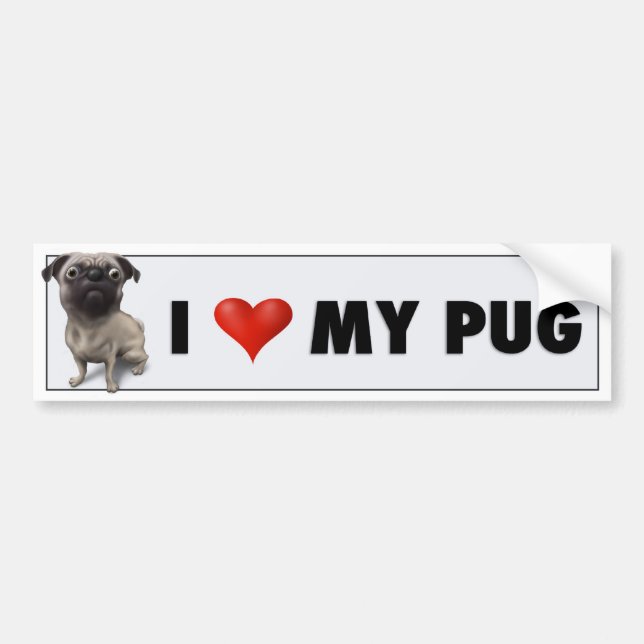 Pug Love Sticker (Front)