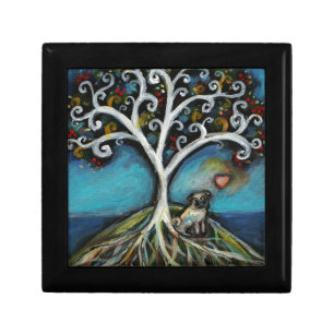 Pug Love Tree of Life Jewelry Box