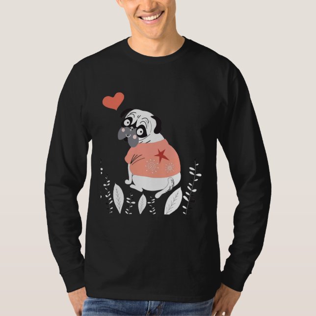 Pug love tshirt Classic T-Shirt 193 (Front)