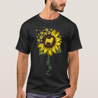 Pug Lover Dog Mum Sunflower Pug Lover Dog Mama T-Shirt
