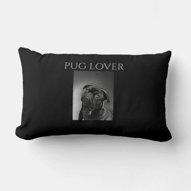 Pug lover Lumbar pillow. Pillow (Front)