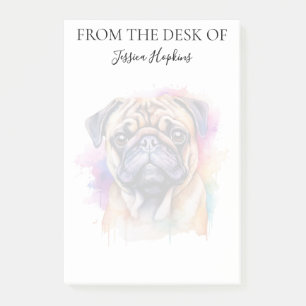 Pug Lover Monogrammed Dog Post-it Notes