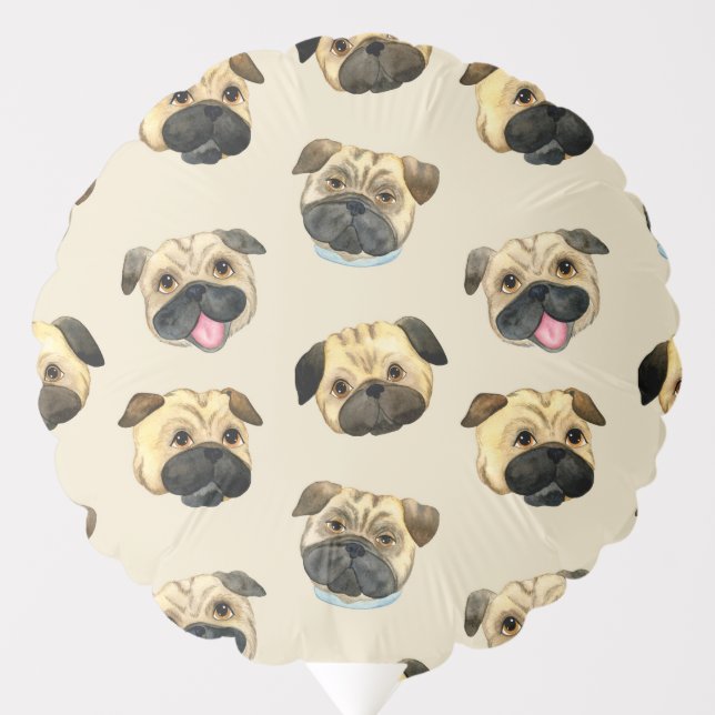 Pug Lover, Pugs, Dogs, Dog Lover, Dog Gift Pattern Balloon (Front)