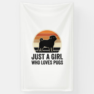 Pug Lover Vintage Just A Girl Dog Shirt Design_1 Banner