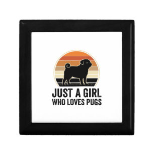 Pug Lover Vintage Just A Girl Dog Shirt Design_1 Gift Box