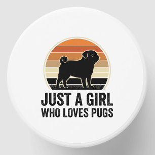 Pug Lover Vintage Just A Girl Dog Shirt Design_1 Mini Candle Favors