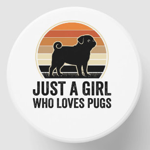 Pug Lover Vintage Just A Girl Dog Shirt Design_1 Mini Candle Favors