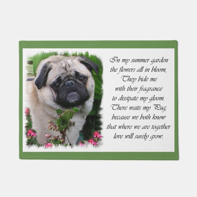 Pug Lovers Art Doormat (Front)