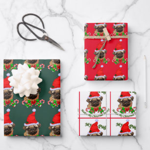 Pug Lovers Christmas Wrapping Paper Sheets