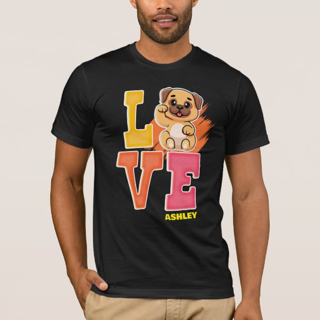 Pug lovers cute color T-Shirt (Front)