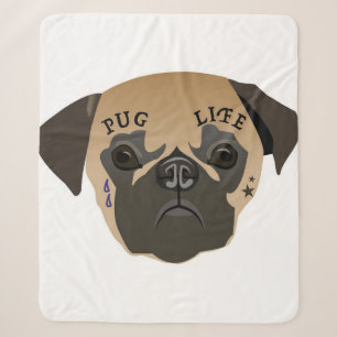 Pug Lovers   Cute Pug Life Sherpa Blanket