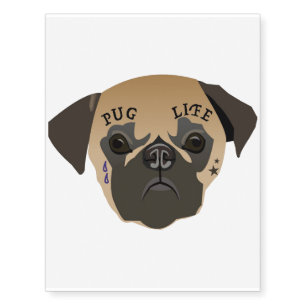 Pug Lovers Cute Pug Life Temporary Tattoos