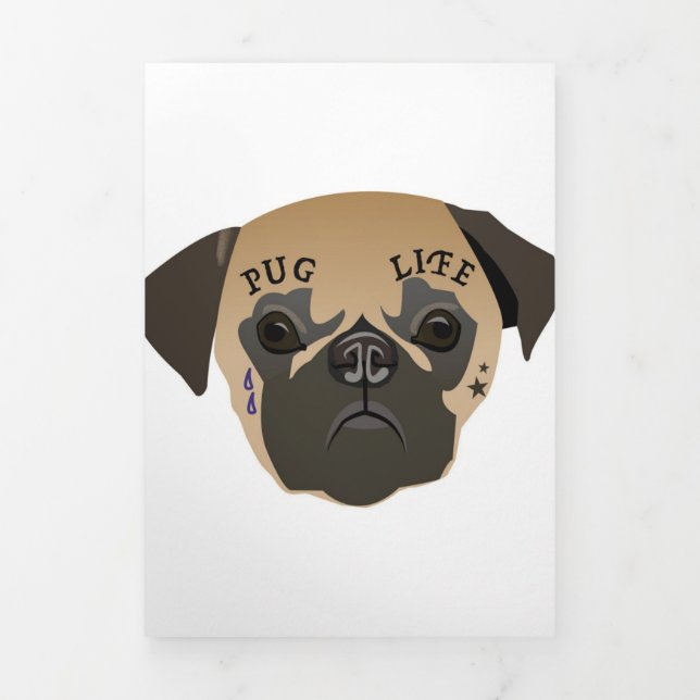Pug Lovers | Cute Pug Life Tri-Fold Announcement (Cover)
