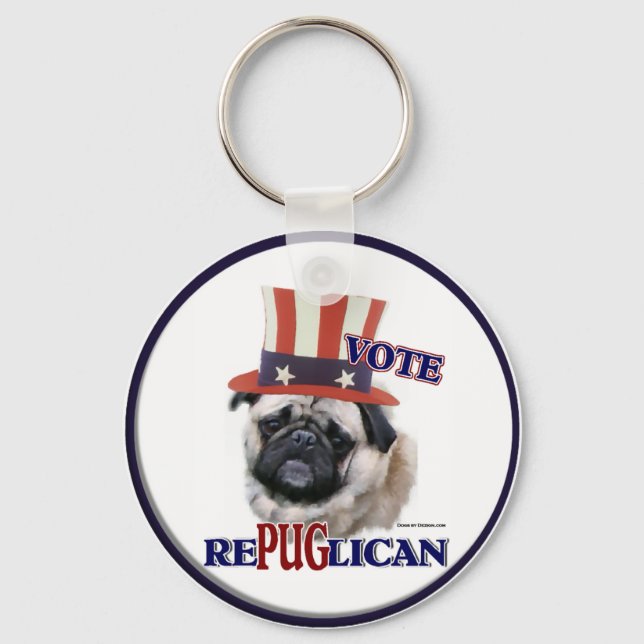 Pug Lovers Gifts Keychain (Front)