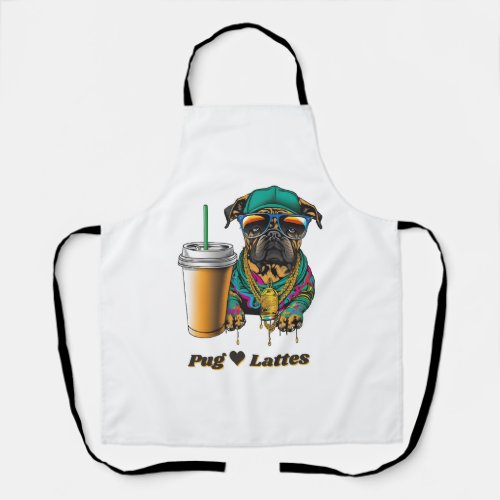 Pug Loves Lattes The Perfect Shirt for Pug and Apron