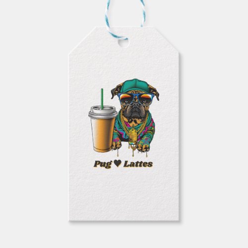 Pug Loves Lattes The Perfect Shirt for Pug and Gift Tags