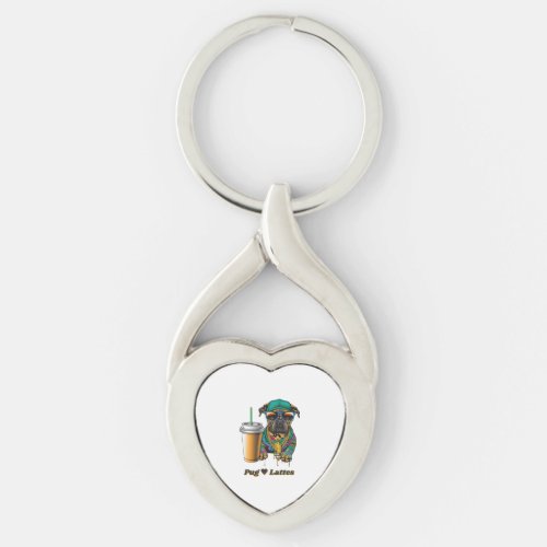 Pug Loves Lattes The Perfect Shirt for Pug and Keychain