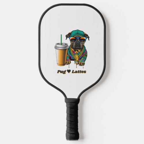 Pug Loves Lattes The Perfect Shirt for Pug and Pickleball Paddle