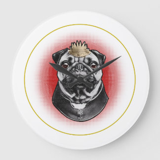 Pug Majesty Large Clock