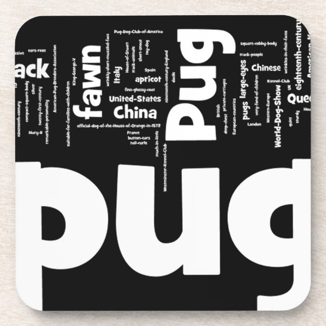 pug mashup.png beverage coaster (Front)