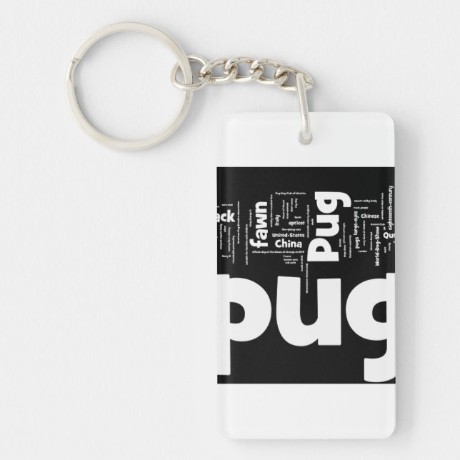 pug mashup.png keychain (Front)