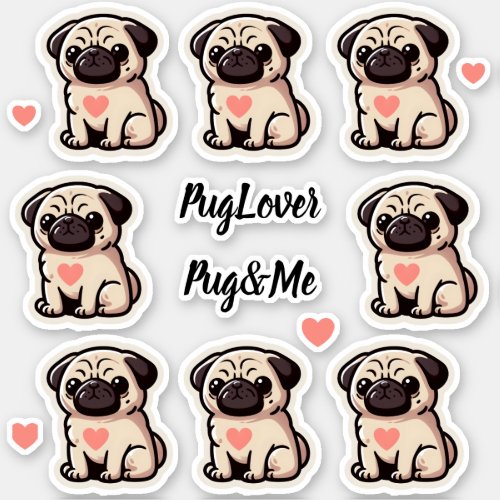 PugMe Set of Stickers