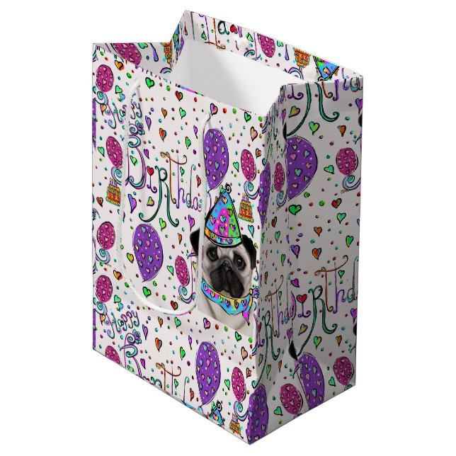 PUG MEDIUM GIFT BAG (Front Angled)