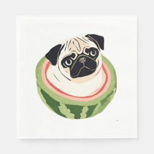 Pug Melon Classic T-Shirt Napkins
