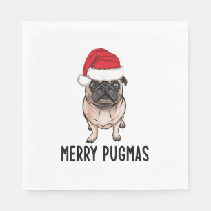 Pug Merry Christmas Pug Merry Pugmas Napkins