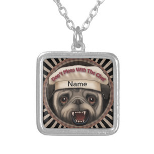 Pug Mess With Chef necklace