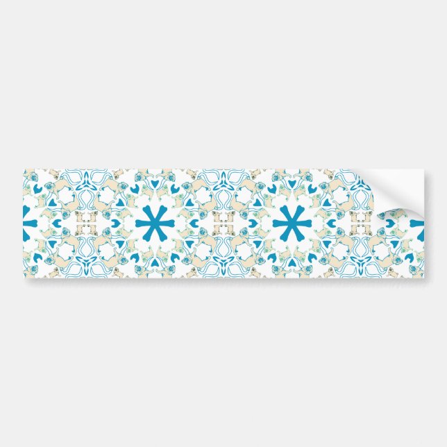 Pug Modern Pattern / Mopsmuster Bumper Sticker (Front)