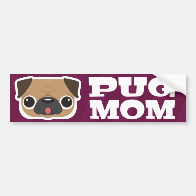 Pug Mom Bumper Sticker (Front)