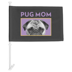 Pug Mom Car Flag
