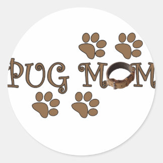 Pug Mom Classic Round Sticker