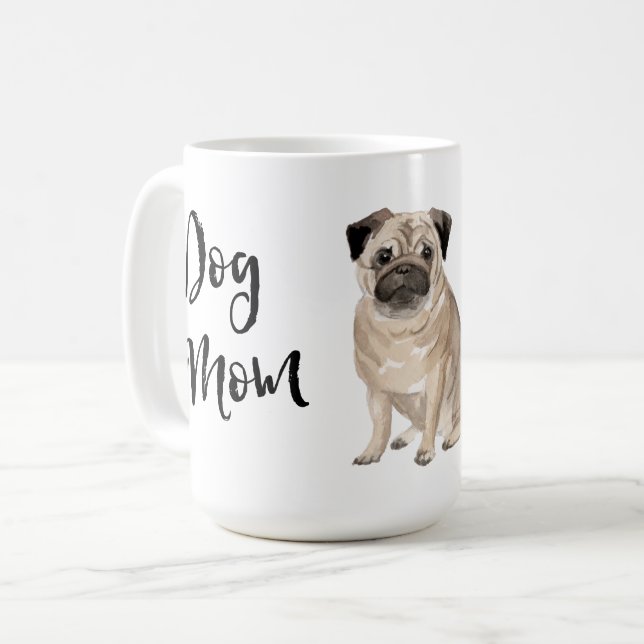 Pug Mom Coffee Mug (Front Left)