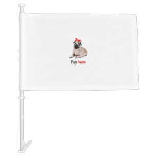 Pug Mom Dog Bandana Pet Lover Womens Pug Car Flag