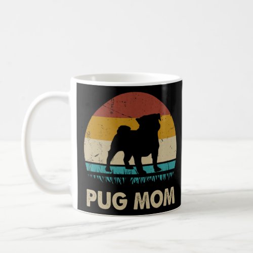 Pug Mom   For Women   Pug Dog Vintage  Coffee Mug