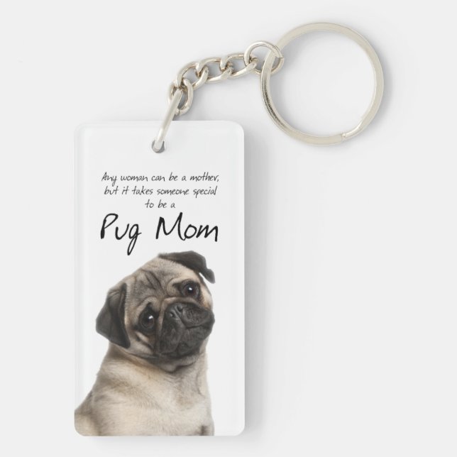 Pug Mom Key Ring (Back)