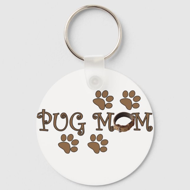 Pug Mom Keychain (Front)