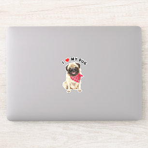 Pug mom, pug dad, cute pug dog, pug art  sticker