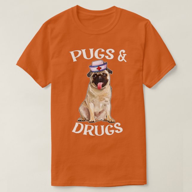 Pug Mom Pug Dog Mama Proud Nurse Life Nursing Pugs T-Shirt (Design Front)